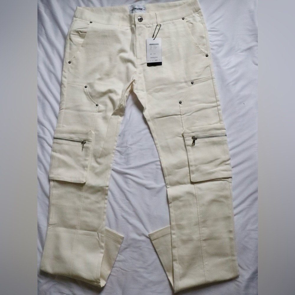 Genuine Men's Cream Stacked Cargo Pants 36/38 NWT MSRP $98